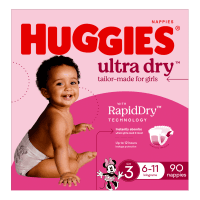 Ultra Dry Nappies For Girls Size 3 6-11kg (90pk)
