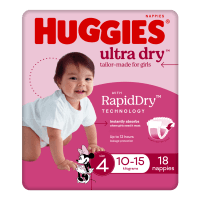 Ultra Dry Nappies For Girls Size 4 10-15kg (18pk)