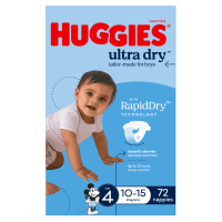 Ultra Dry Nappies For Boys Size 4 10-15kg (72pk)