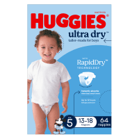 Ultra Dry Nappies For Boys Size 5 13-18kg (64pk)