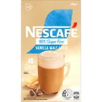 98% Sugar Free Vanilla Malt Latte Coffee Sachets 10pk (10 x 14g)