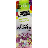 Natural Pink Confetti Sprinkles (50g)