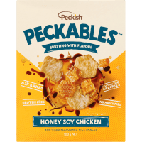 Peckables Honey Soy Chicken Bite-Sized Flavoured Rice Snacks (100g)