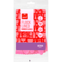 Flock Lined Rubber Gloves Medium (1pk)