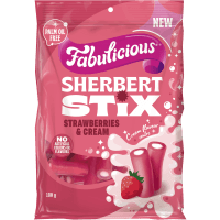Strawberries & Cream Sherbert Stix (180g)